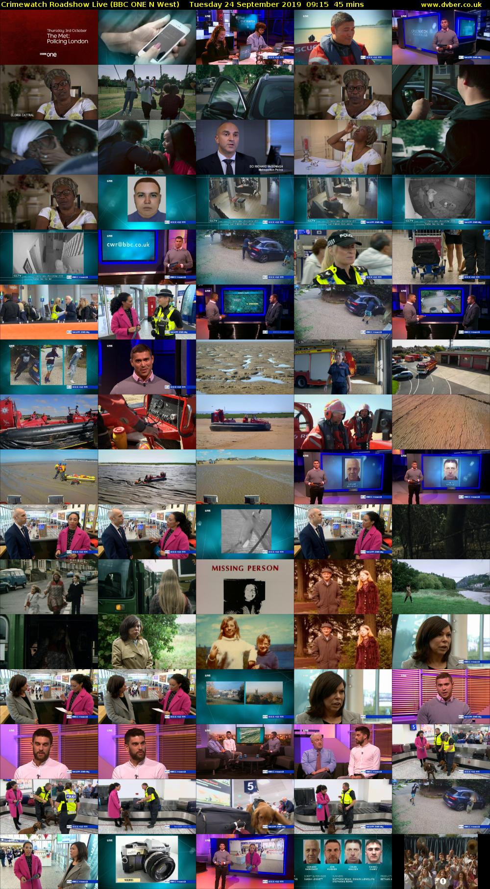 Crimewatch Roadshow Live (BBC ONE N West) Tuesday 24 September 2019 09:15 - 10:00