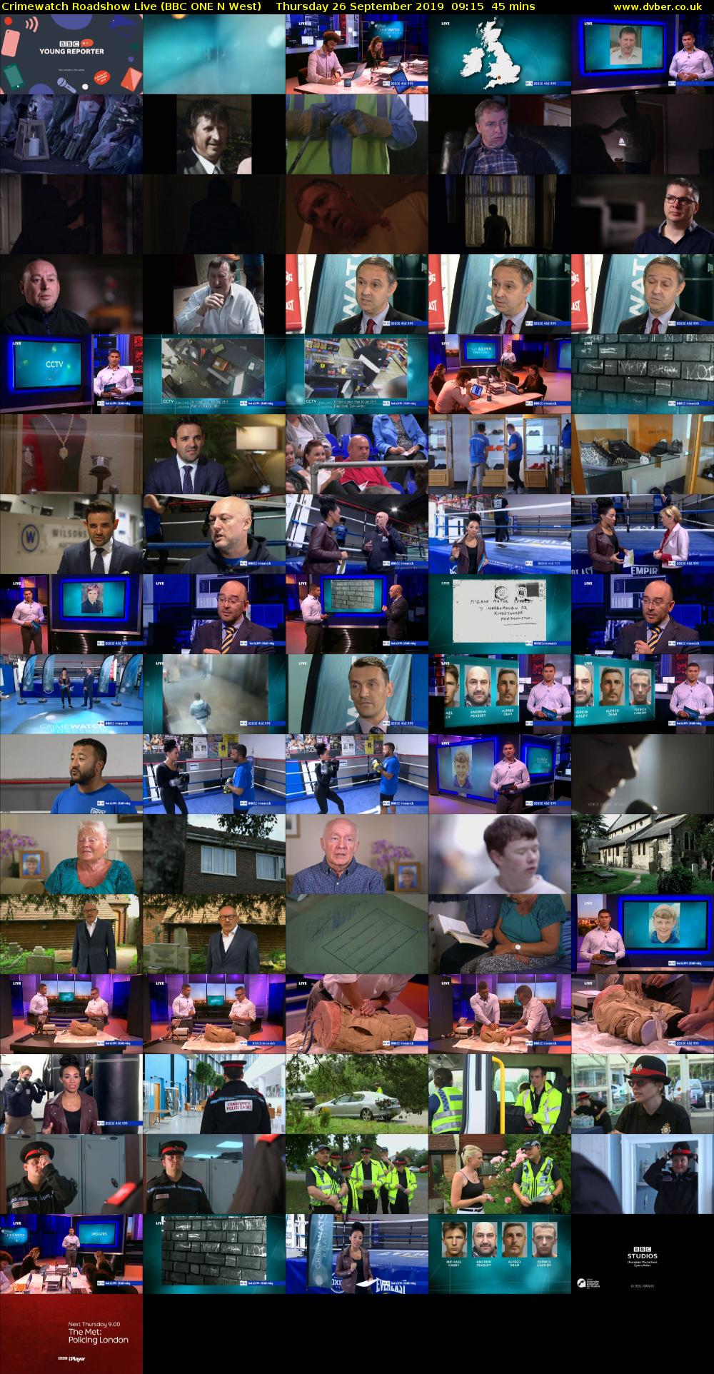 Crimewatch Roadshow Live (BBC ONE N West) Thursday 26 September 2019 09:15 - 10:00