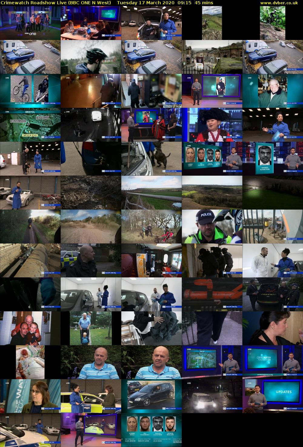 Crimewatch Roadshow Live (BBC ONE N West) Tuesday 17 March 2020 09:15 - 10:00