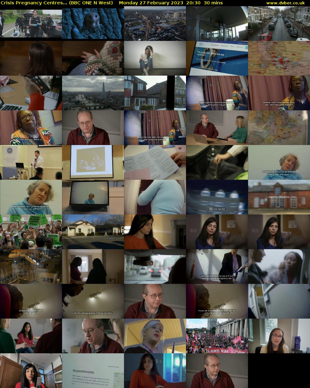 Crisis Pregnancy Centres... (BBC ONE N West) Monday 27 February 2023 20:30 - 21:00