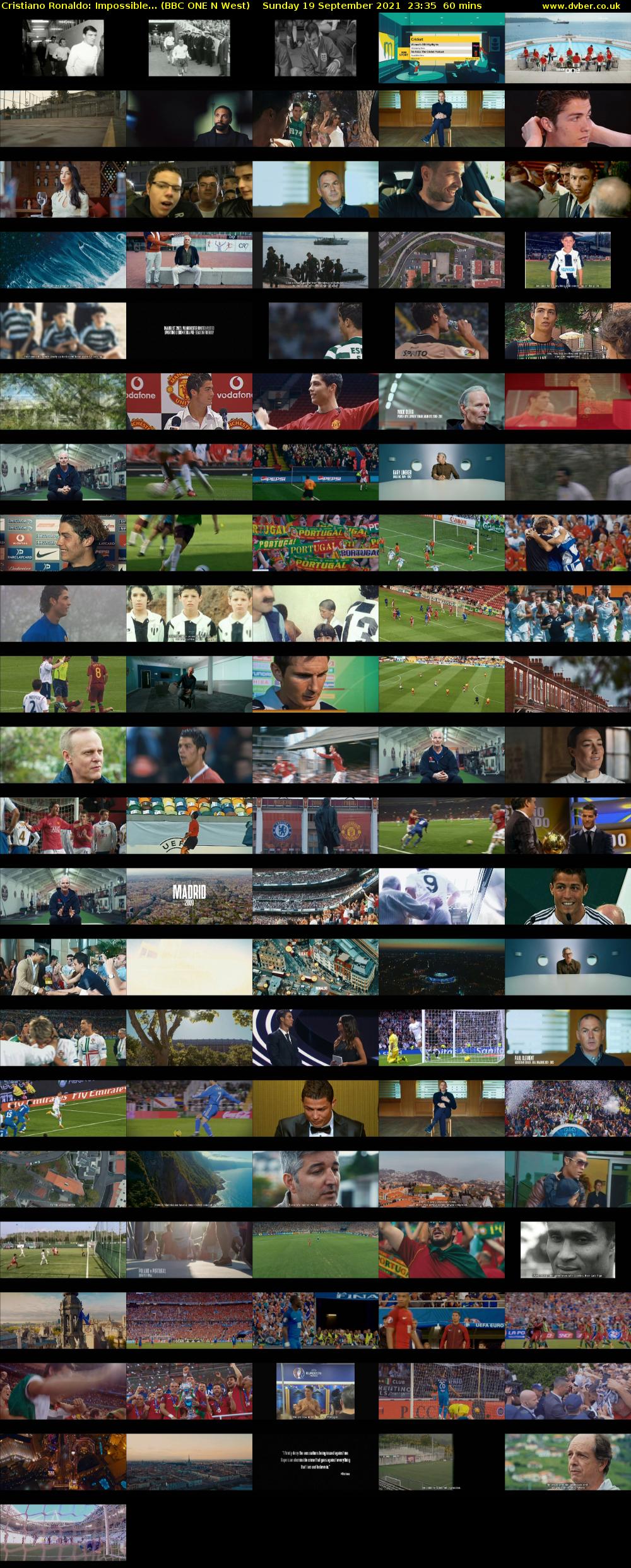 Cristiano Ronaldo: Impossible... (BBC ONE N West) Sunday 19 September 2021 23:35 - 00:35