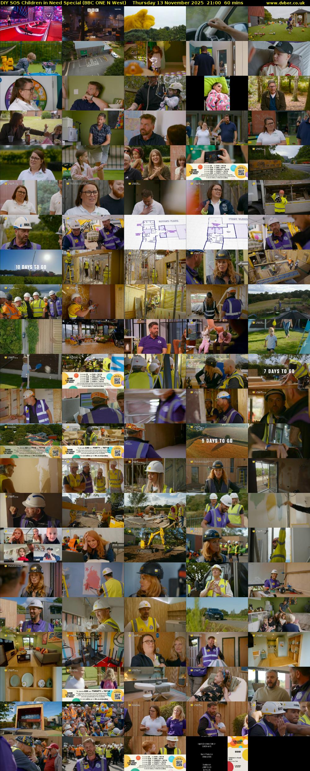DIY SOS Children in Need Special (BBC ONE N West) Thursday 13 November 2025 21:00 - 22:00