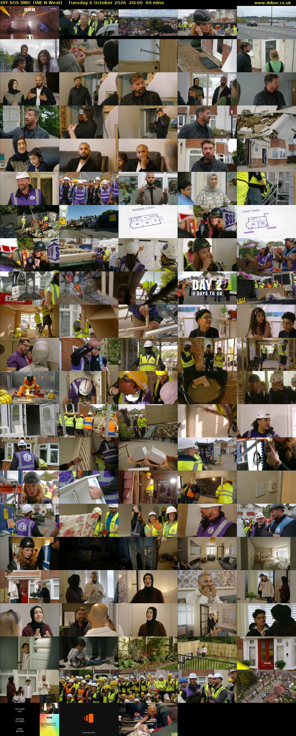 DIY SOS (BBC ONE N West) Tuesday 6 October 2026 20:00 - 21:00