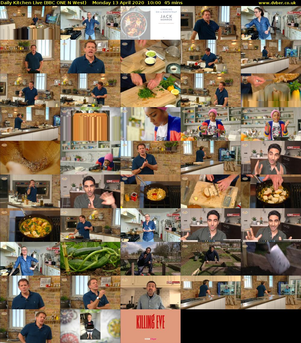 Daily Kitchen Live (BBC ONE N West) Monday 13 April 2020 10:00 - 10:45