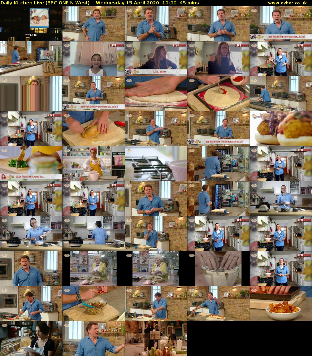 Daily Kitchen Live (BBC ONE N West) Wednesday 15 April 2020 10:00 - 10:45
