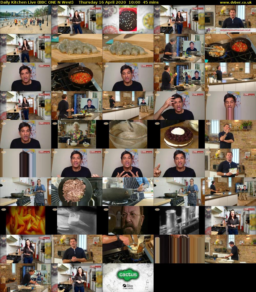 Daily Kitchen Live (BBC ONE N West) Thursday 16 April 2020 10:00 - 10:45