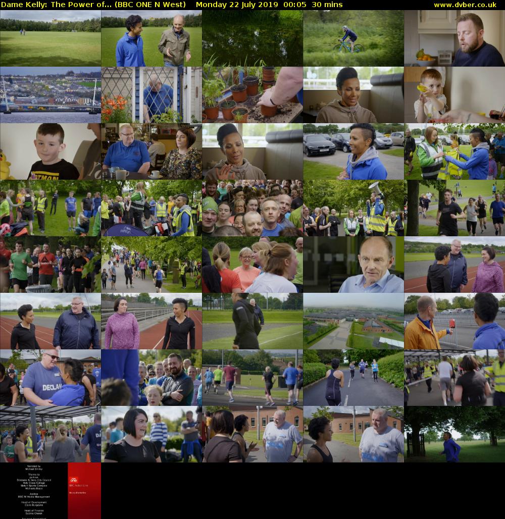 Dame Kelly: The Power of... (BBC ONE N West) Monday 22 July 2019 00:05 - 00:35