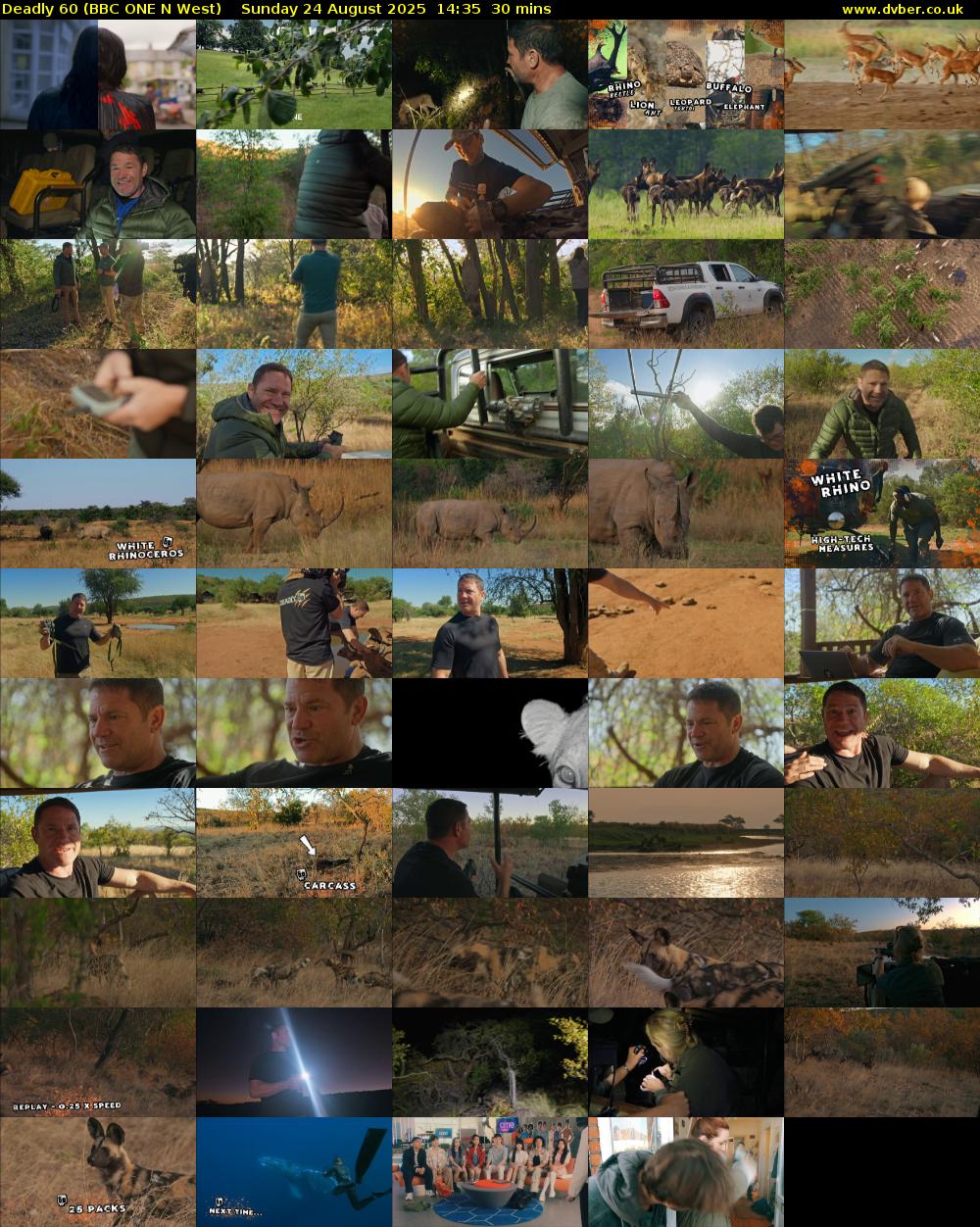 Deadly 60 (BBC ONE N West) Sunday 24 August 2025 14:35 - 15:05