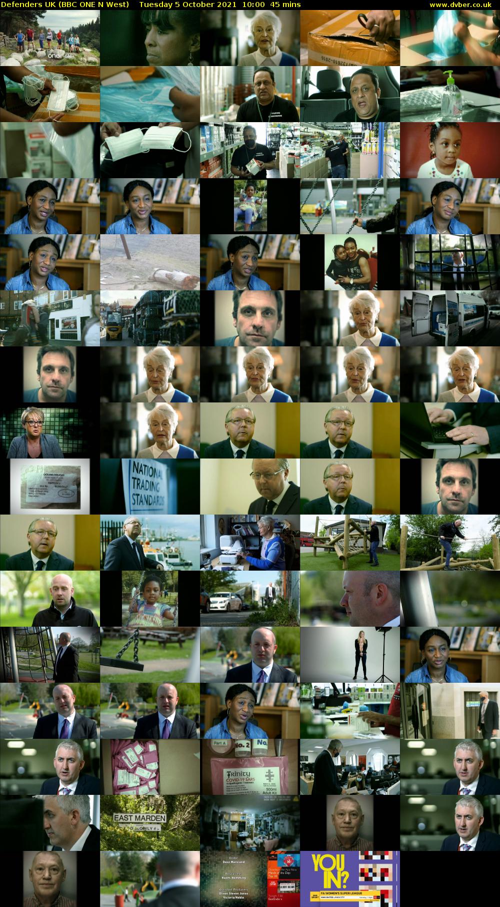 Defenders UK (BBC ONE N West) Tuesday 5 October 2021 10:00 - 10:45