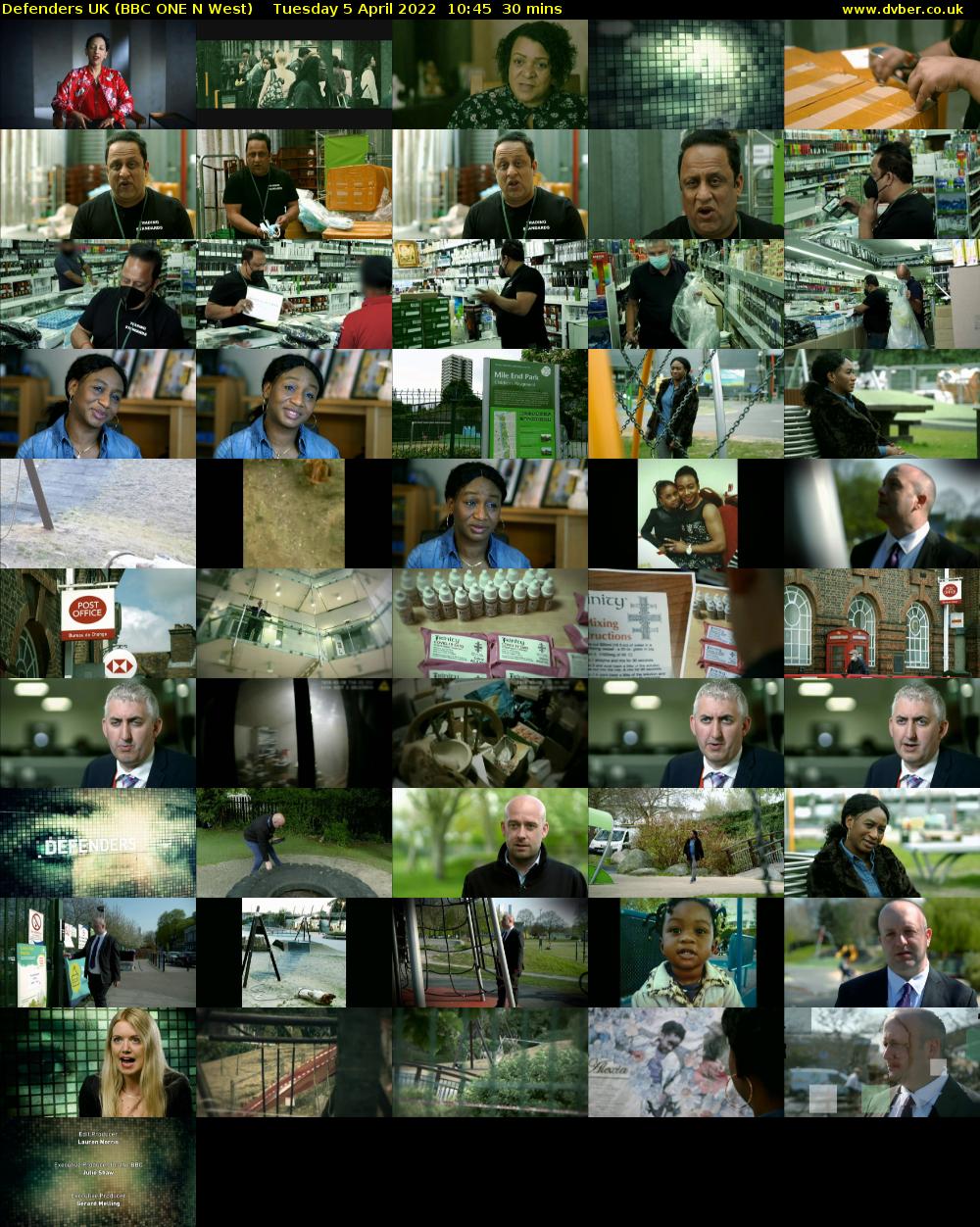 Defenders UK (BBC ONE N West) Tuesday 5 April 2022 10:45 - 11:15