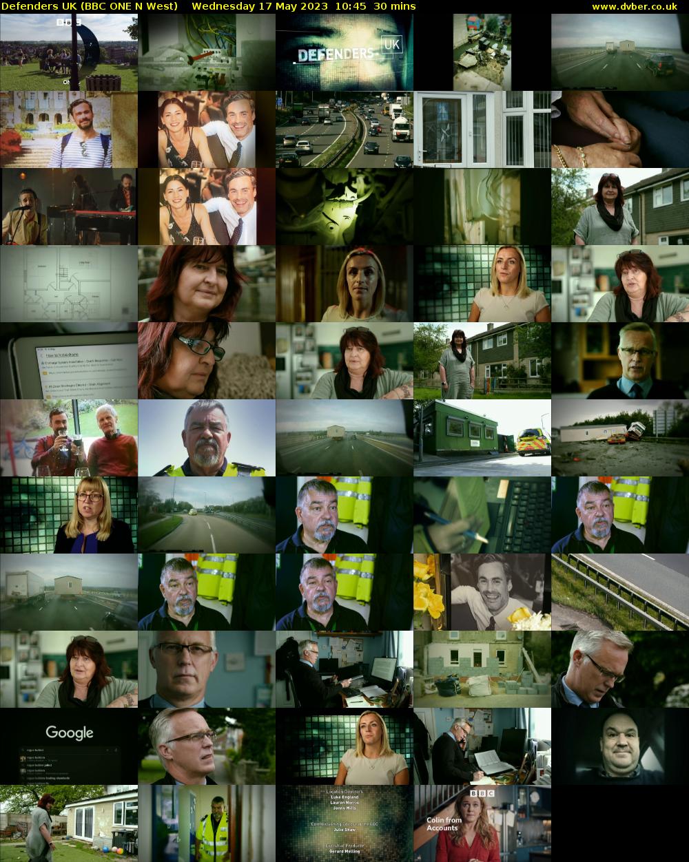 Defenders UK (BBC ONE N West) Wednesday 17 May 2023 10:45 - 11:15