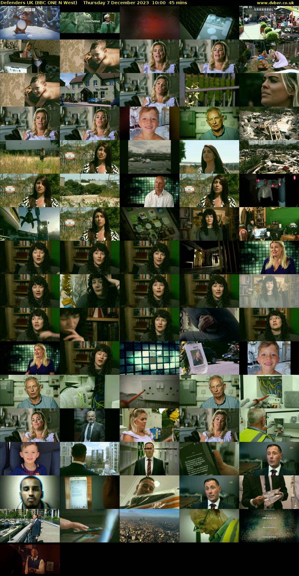 Defenders UK (BBC ONE N West) Thursday 7 December 2023 10:00 - 10:45