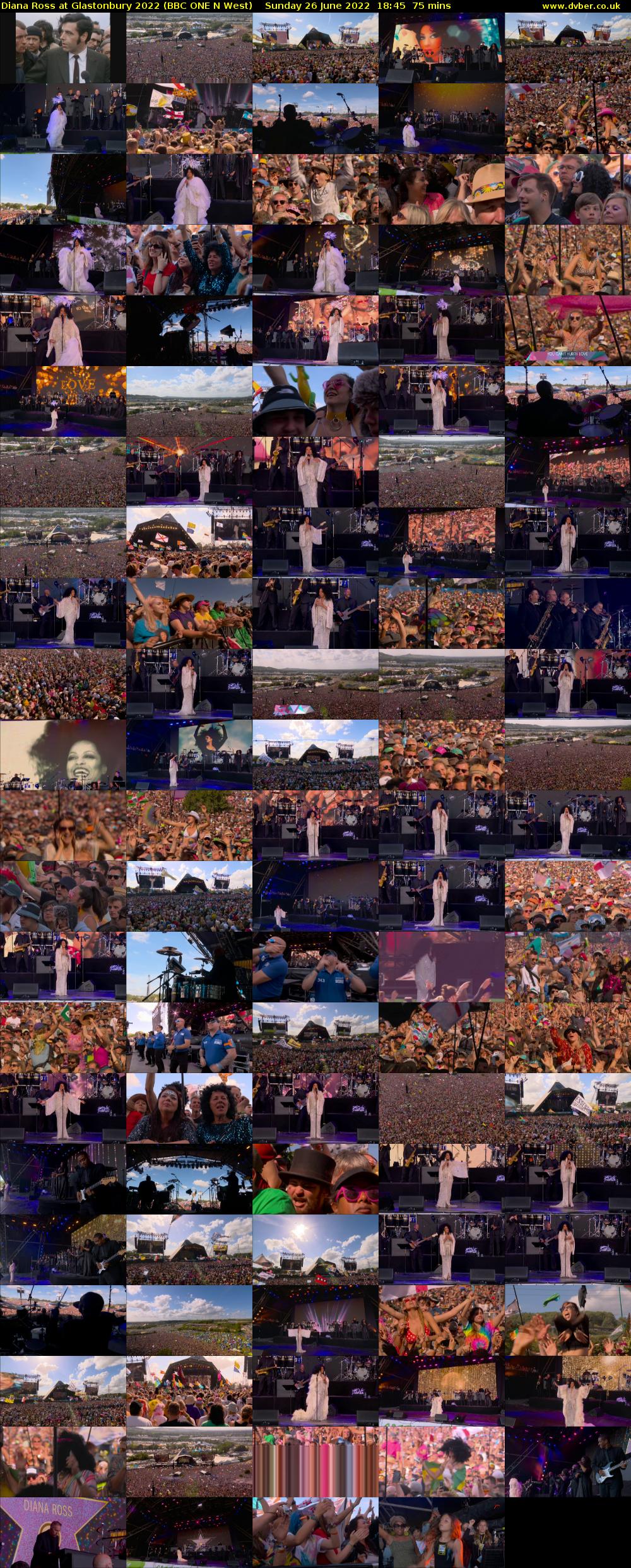 Diana Ross at Glastonbury 2022 (BBC ONE N West) Sunday 26 June 2022 18:45 - 20:00