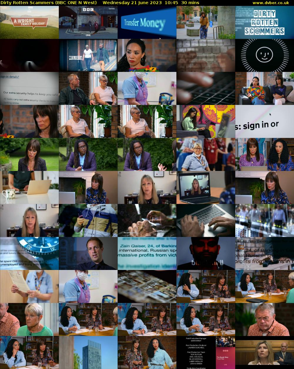 Dirty Rotten Scammers (BBC ONE N West) Wednesday 21 June 2023 10:45 - 11:15
