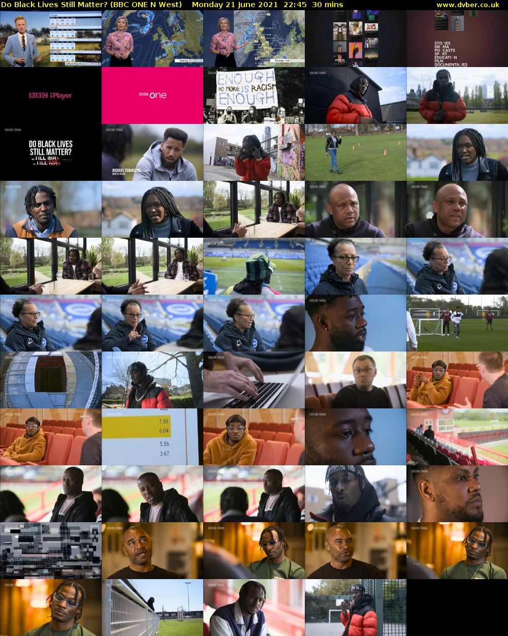 Do Black Lives Still Matter? (BBC ONE N West) Monday 21 June 2021 22:45 - 23:15
