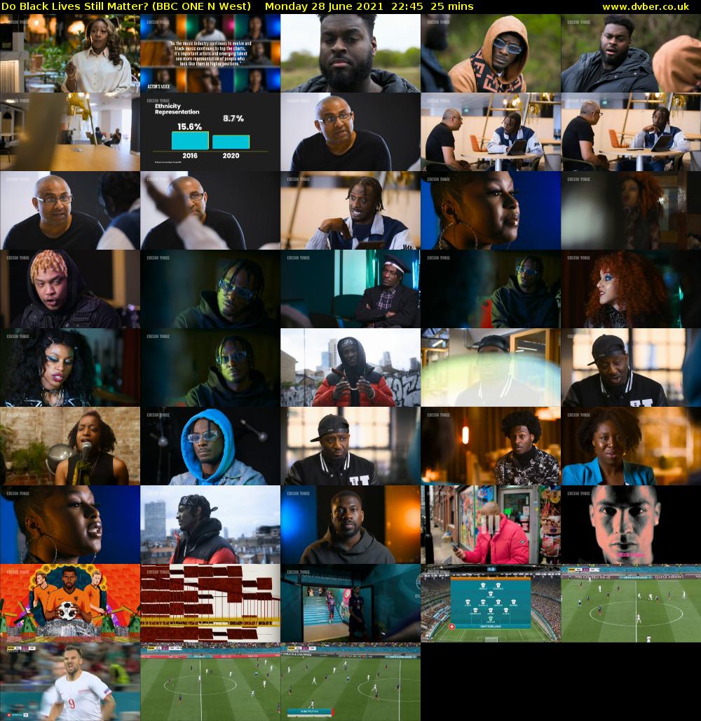 Do Black Lives Still Matter? (BBC ONE N West) Monday 28 June 2021 22:45 - 23:10