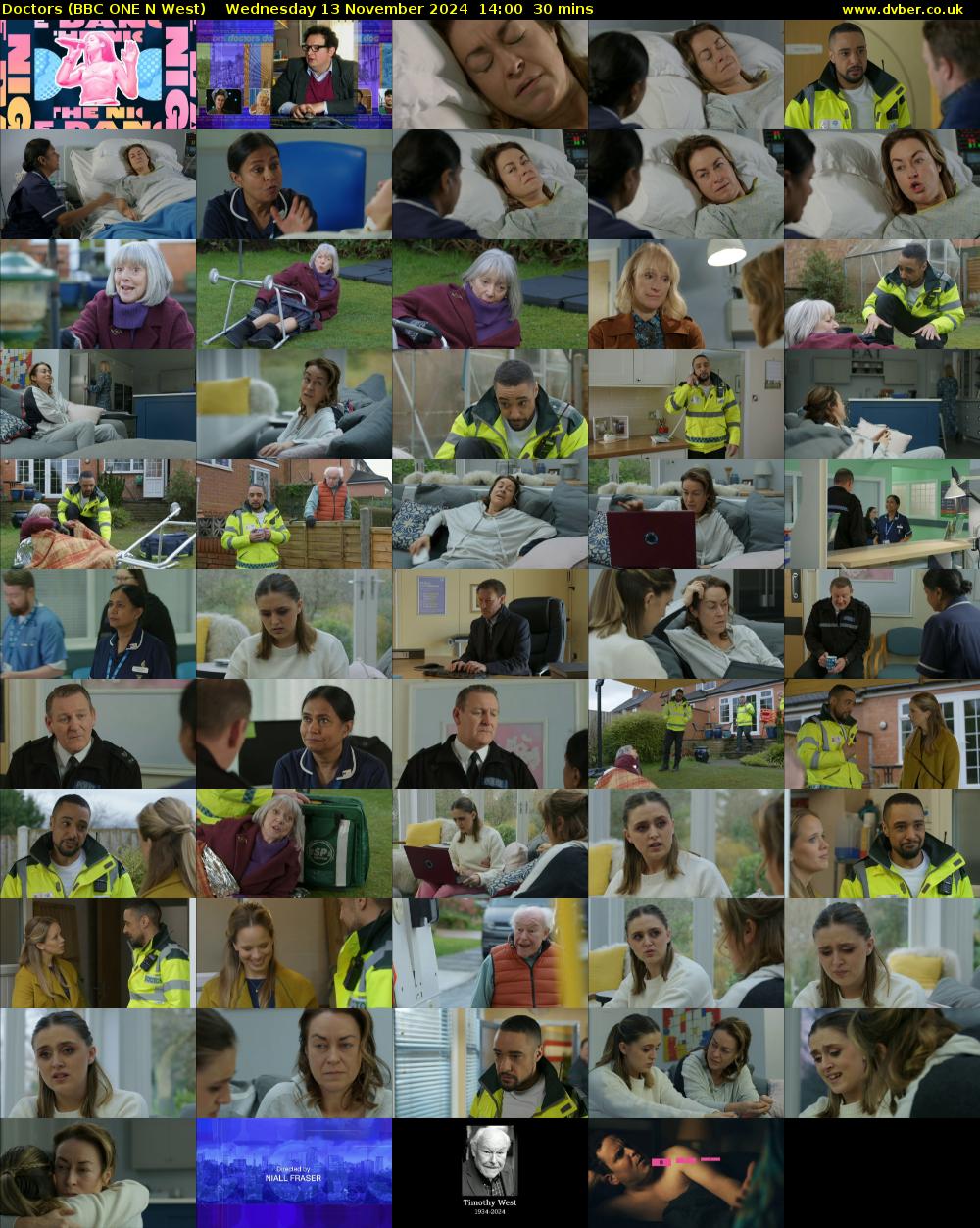 Doctors (BBC ONE N West) Wednesday 13 November 2024 14:00 - 14:30