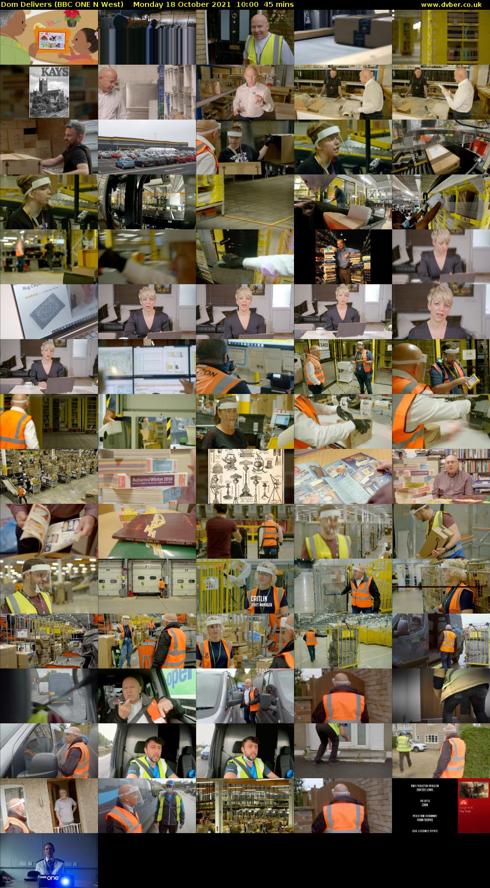 Dom Delivers (BBC ONE N West) Monday 18 October 2021 10:00 - 10:45