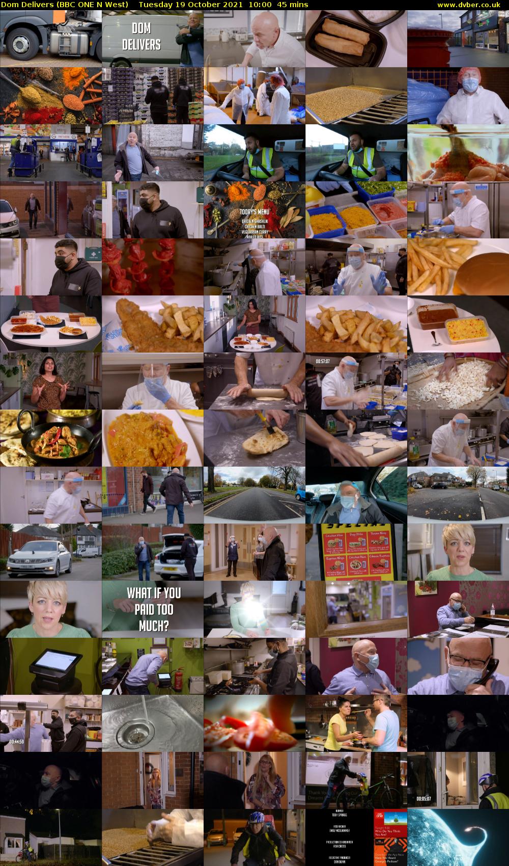 Dom Delivers (BBC ONE N West) Tuesday 19 October 2021 10:00 - 10:45