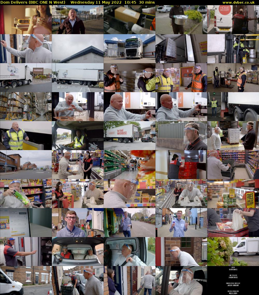 Dom Delivers (BBC ONE N West) Wednesday 11 May 2022 10:45 - 11:15