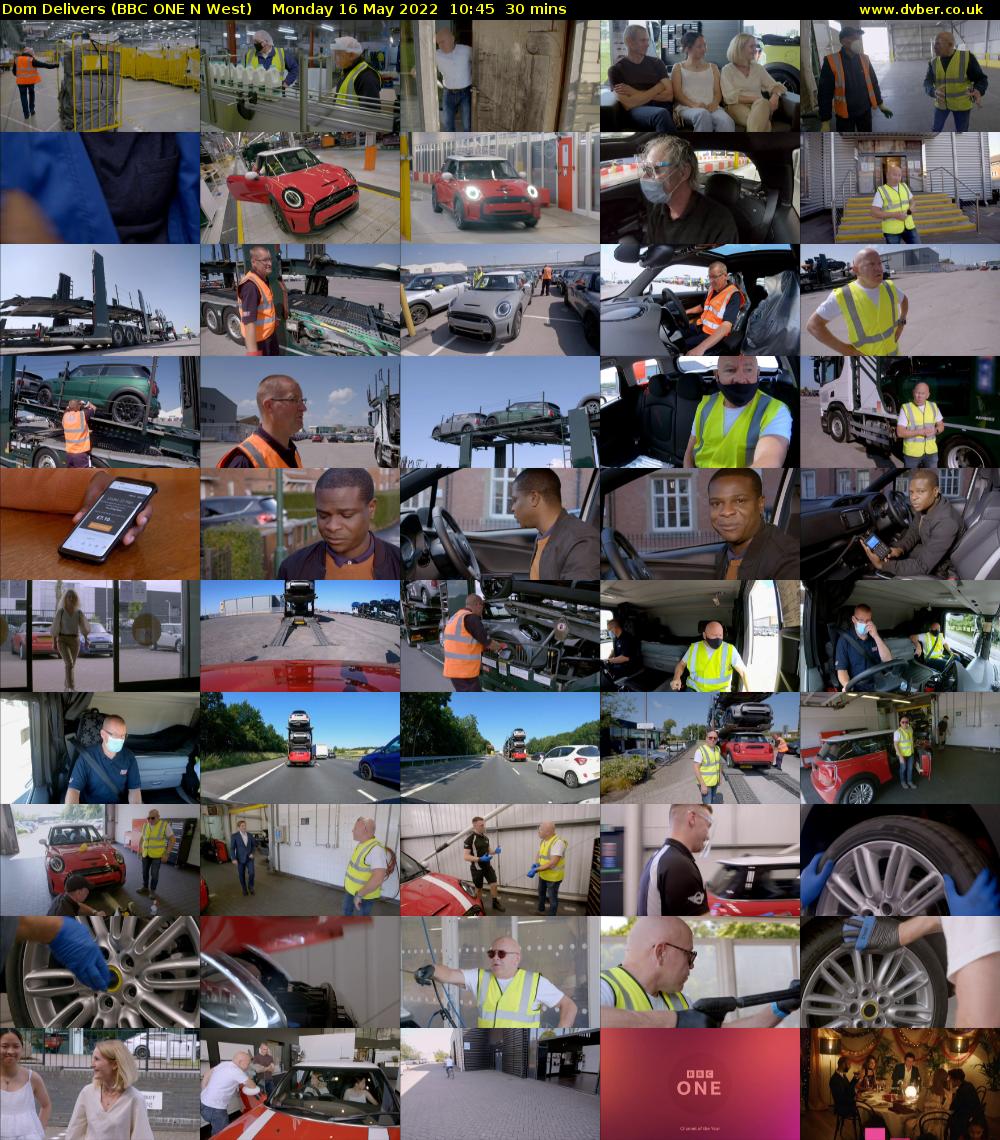 Dom Delivers (BBC ONE N West) Monday 16 May 2022 10:45 - 11:15