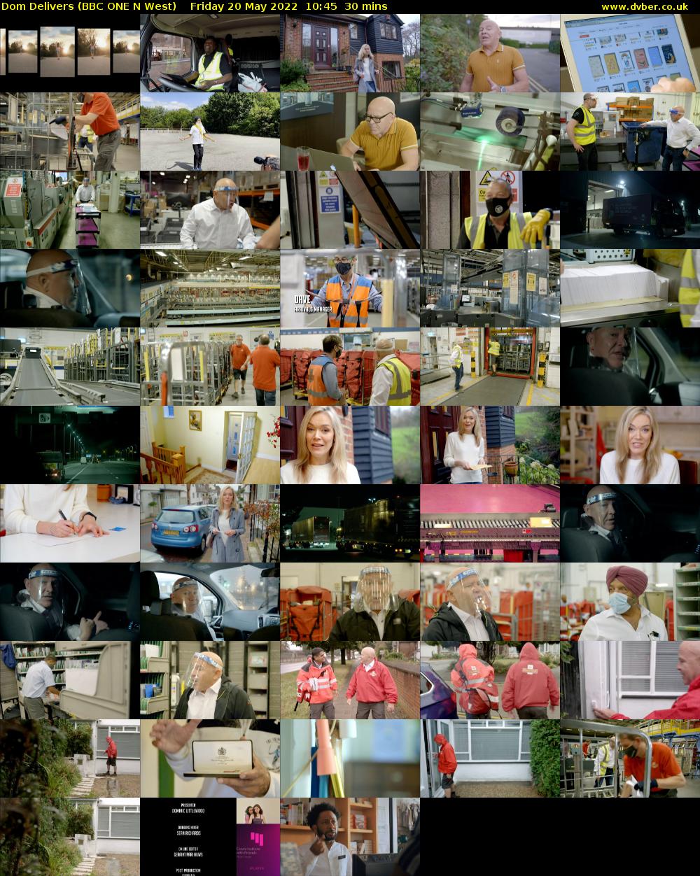 Dom Delivers (BBC ONE N West) Friday 20 May 2022 10:45 - 11:15