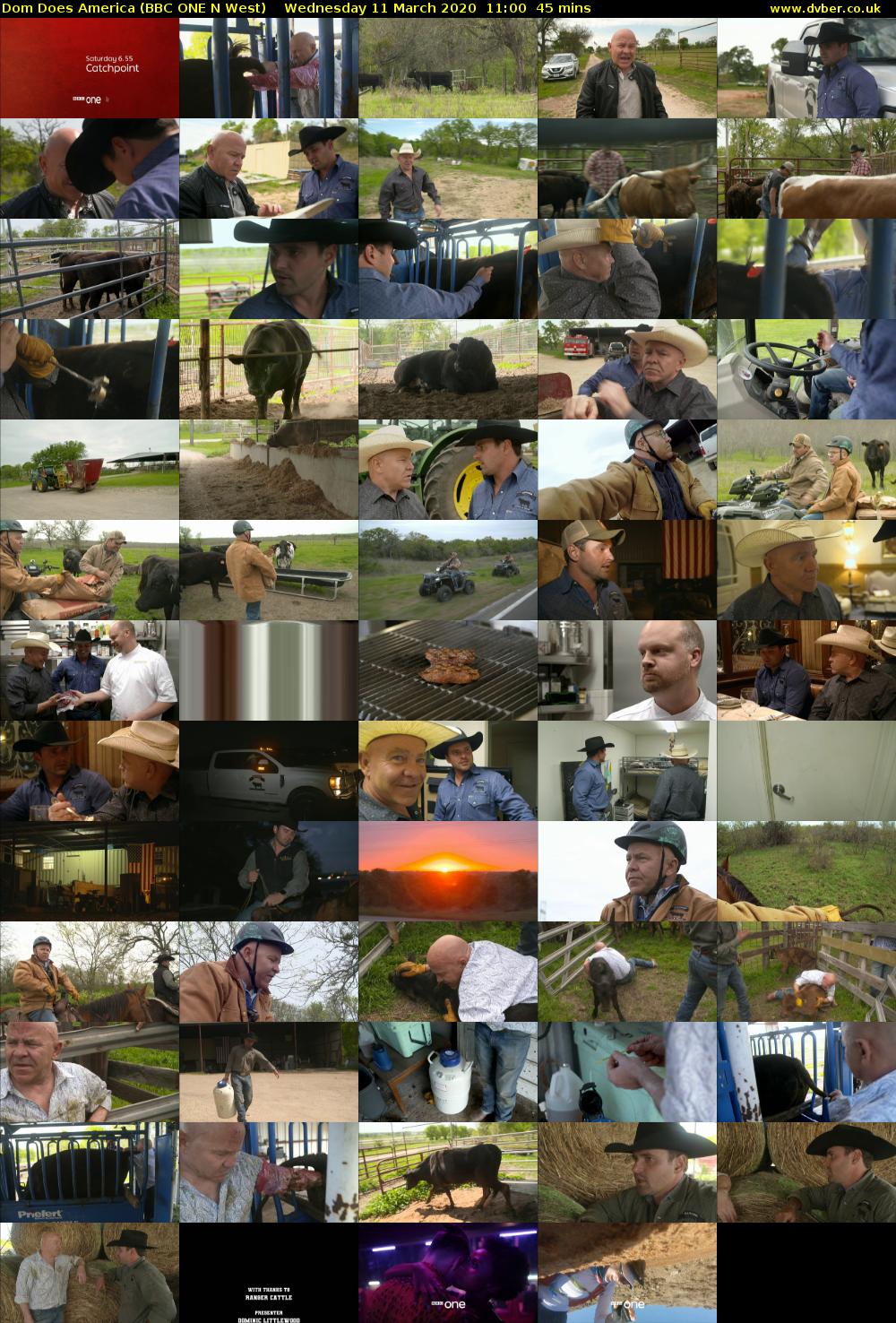 Dom Does America (BBC ONE N West) Wednesday 11 March 2020 11:00 - 11:45