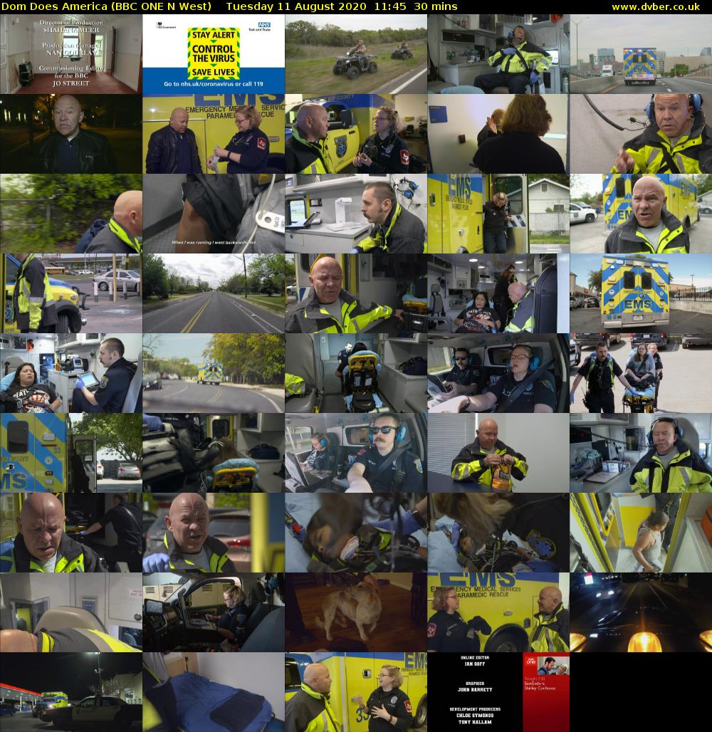 Dom Does America (BBC ONE N West) Tuesday 11 August 2020 11:45 - 12:15