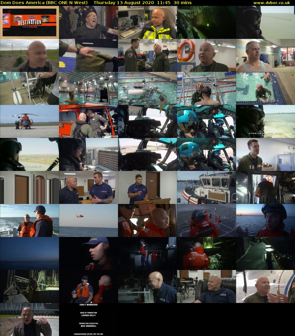 Dom Does America (BBC ONE N West) Thursday 13 August 2020 11:45 - 12:15