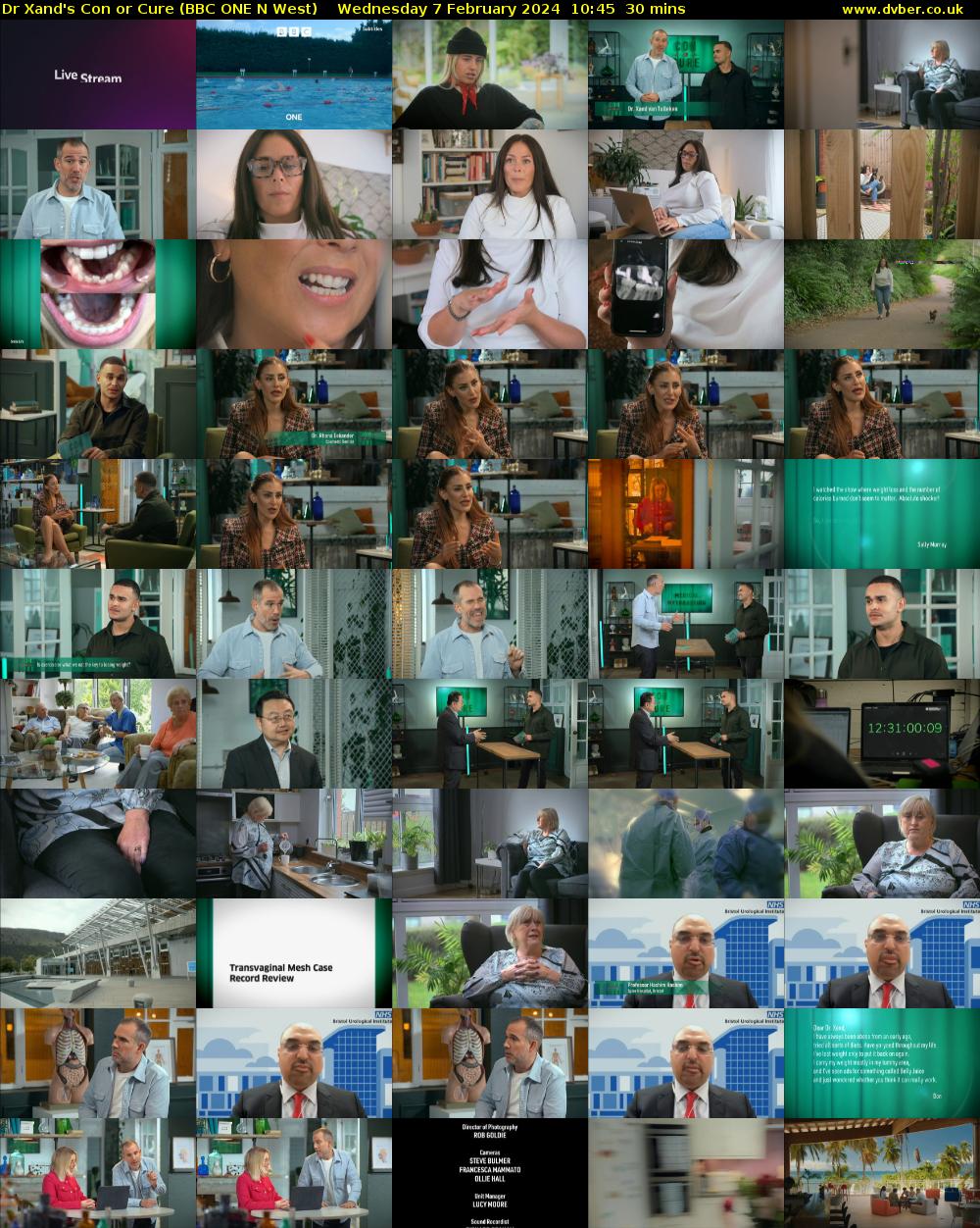 Dr Xand's Con or Cure (BBC ONE N West) Wednesday 7 February 2024 10:45 - 11:15