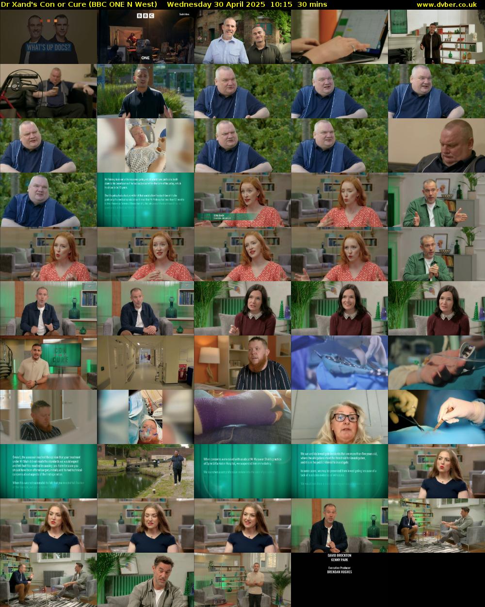 Dr Xand's Con or Cure (BBC ONE N West) Wednesday 30 April 2025 10:15 - 10:45