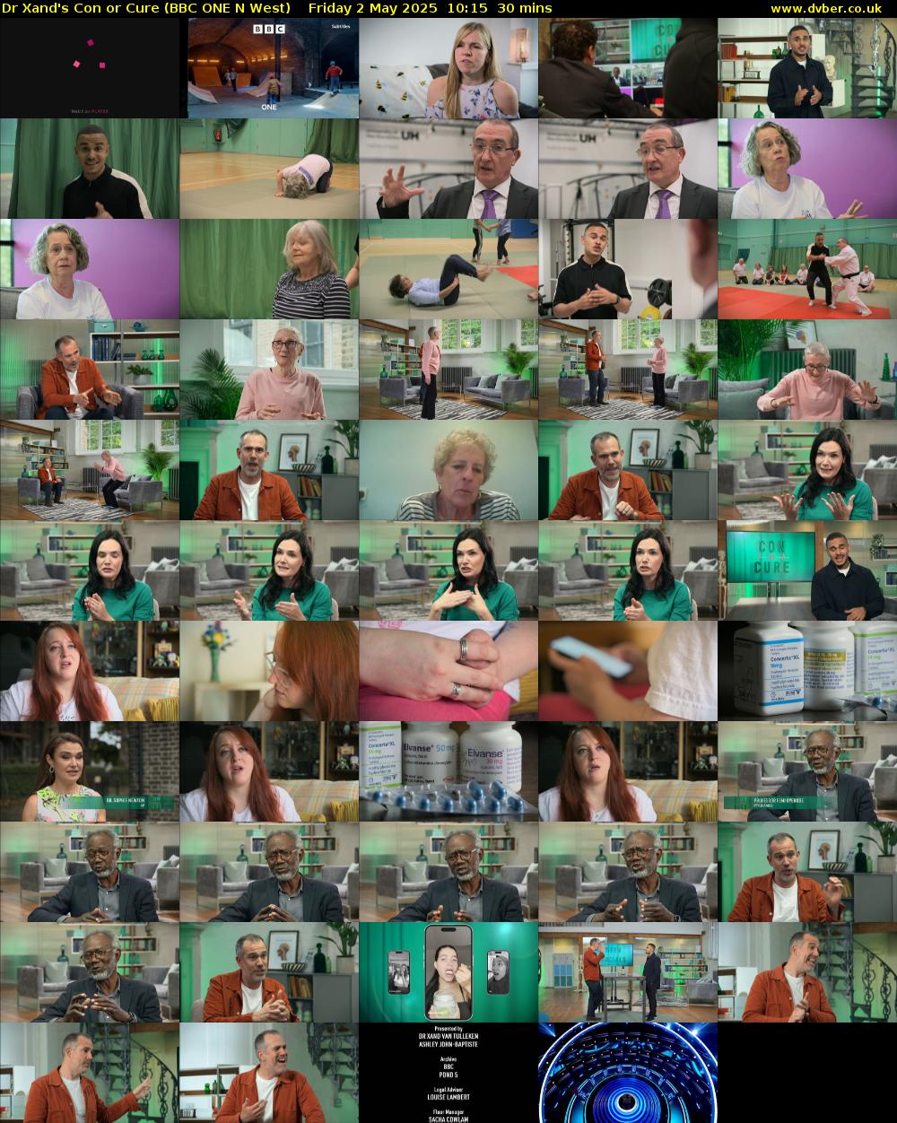 Dr Xand's Con or Cure (BBC ONE N West) Friday 2 May 2025 10:15 - 10:45