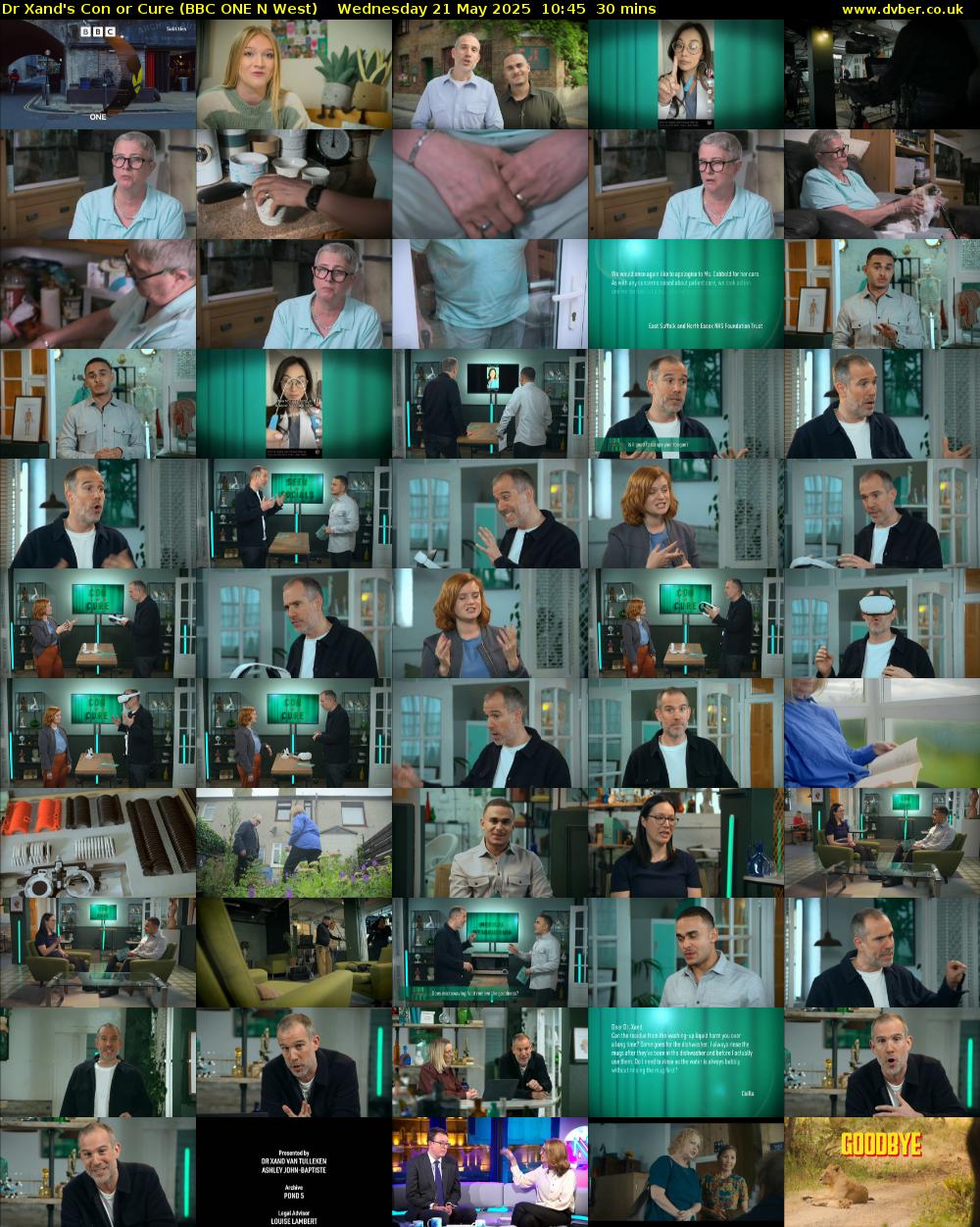 Dr Xand's Con or Cure (BBC ONE N West) Wednesday 21 May 2025 10:45 - 11:15