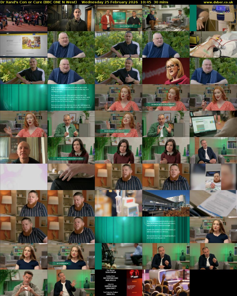 Dr Xand's Con or Cure (BBC ONE N West) Wednesday 25 February 2026 10:45 - 11:15