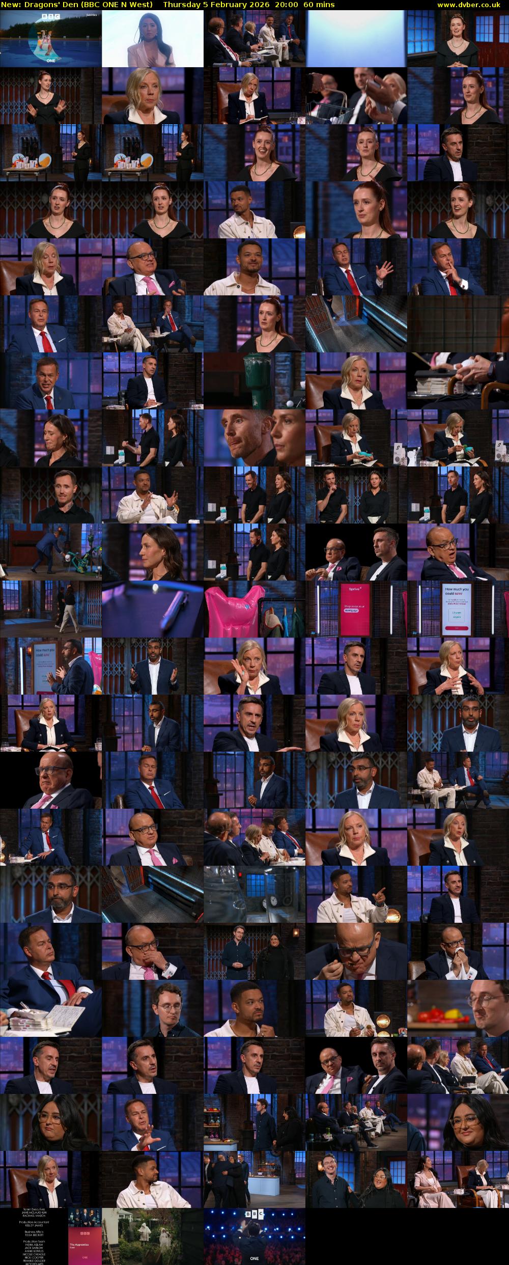 Dragons' Den (BBC ONE N West) Thursday 5 February 2026 20:00 - 21:00