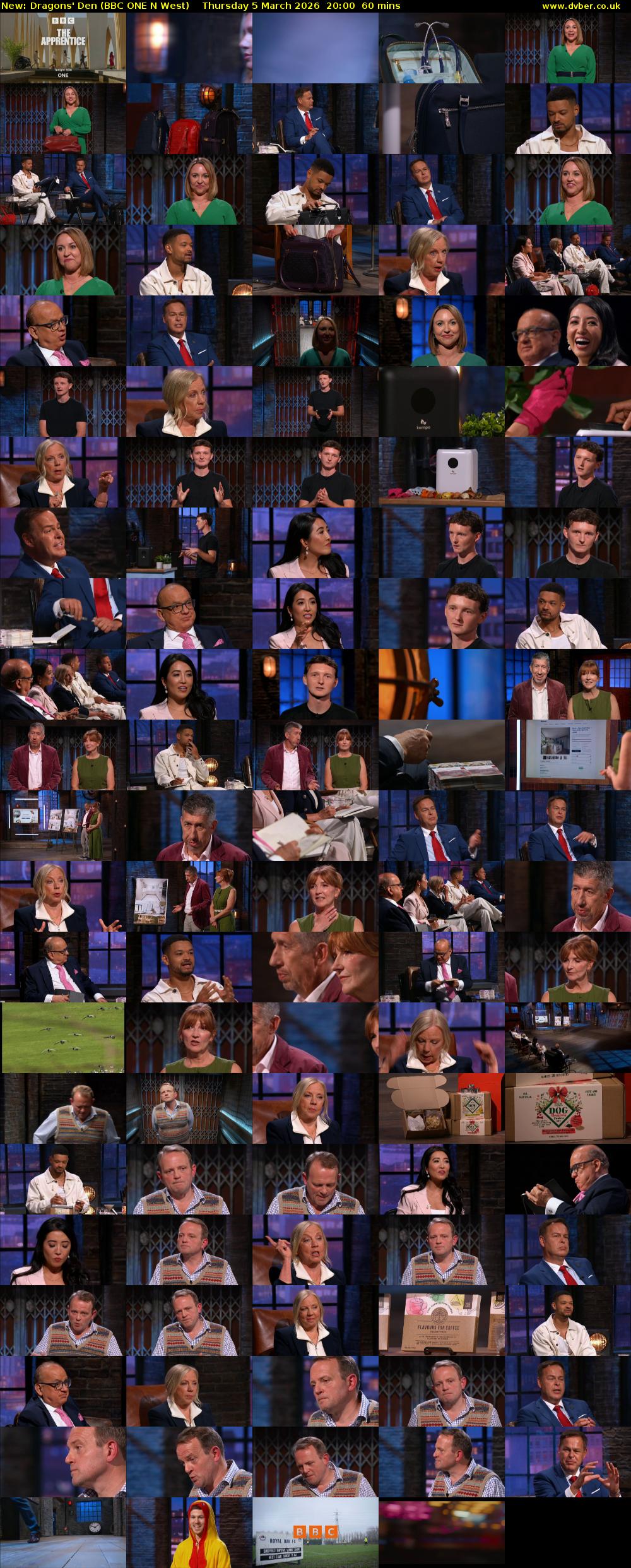 Dragons' Den (BBC ONE N West) Thursday 5 March 2026 20:00 - 21:00