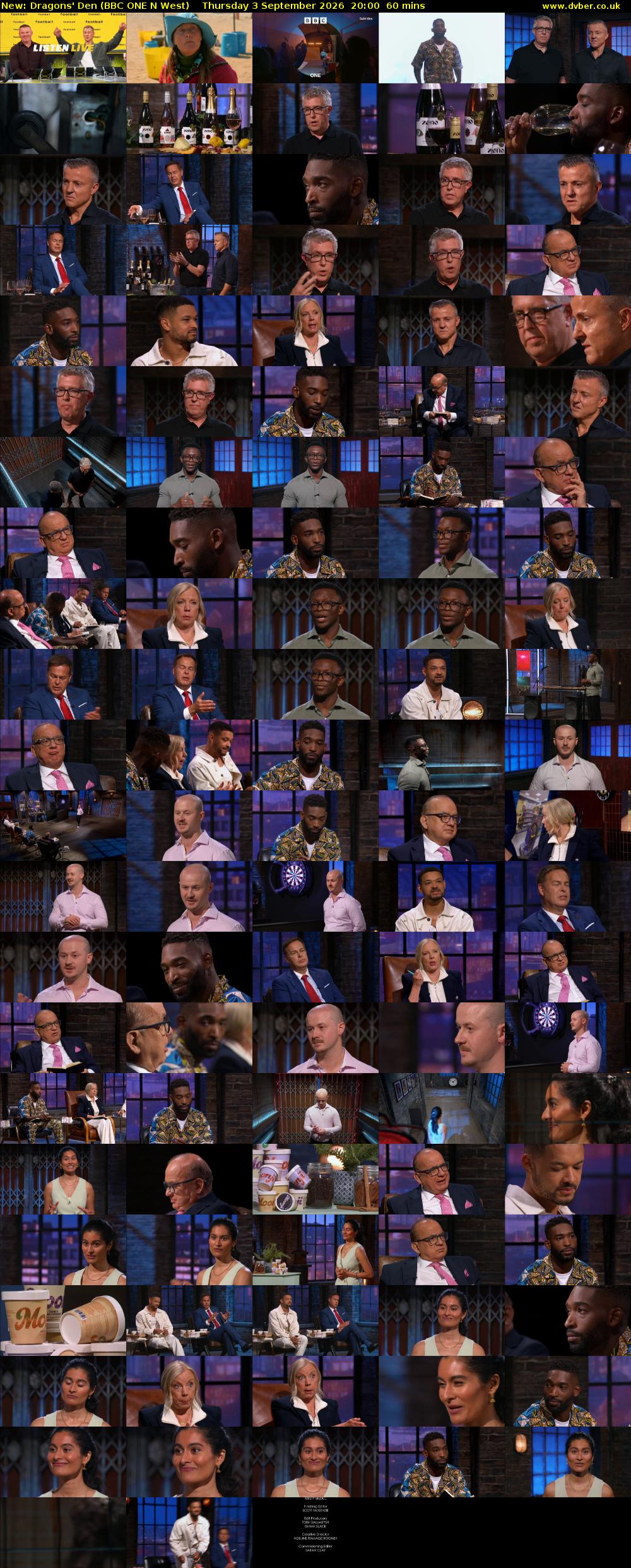 Dragons' Den (BBC ONE N West) Thursday 3 September 2026 20:00 - 21:00