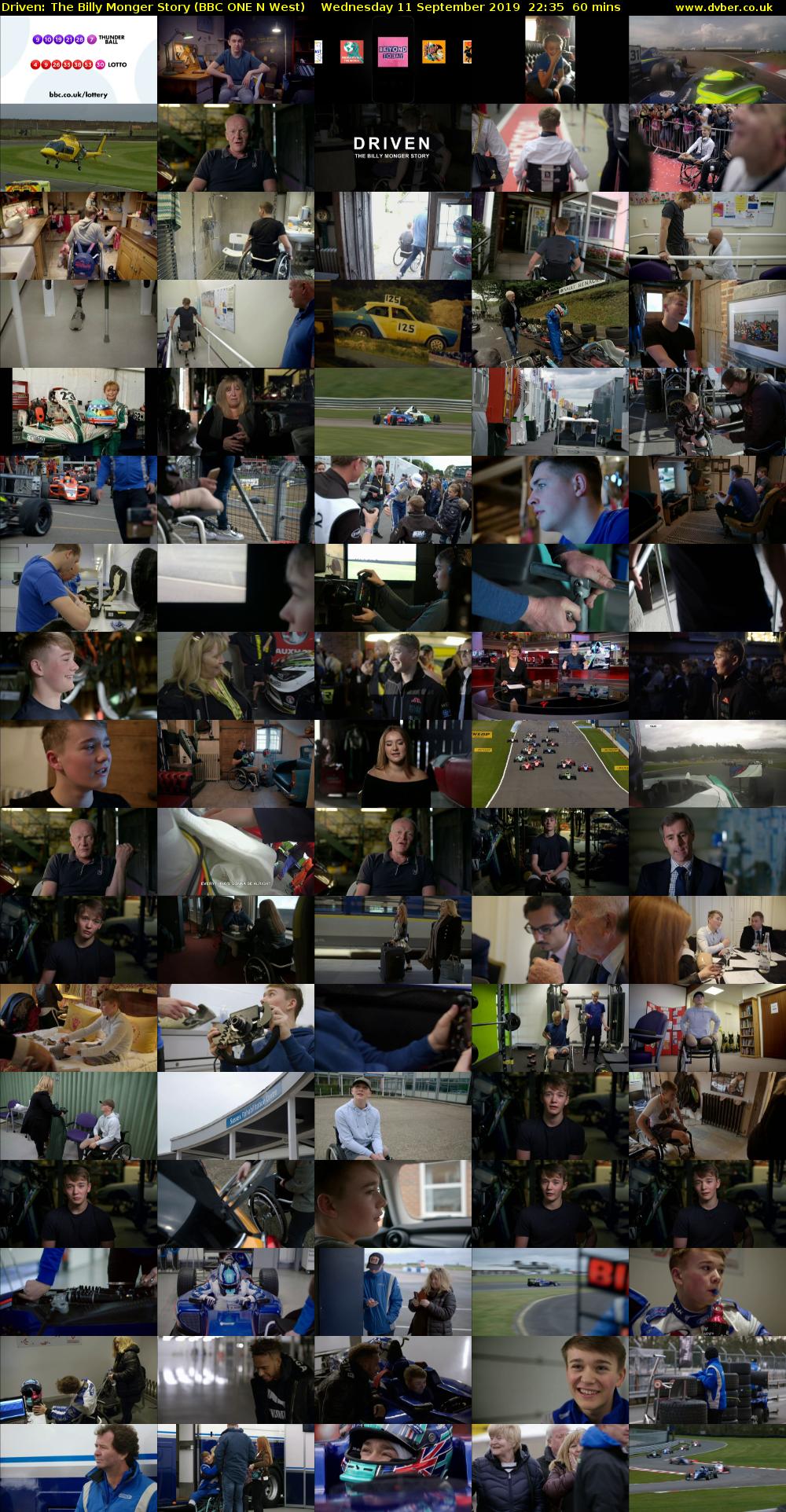 Driven: The Billy Monger Story (BBC ONE N West) Wednesday 11 September 2019 22:35 - 23:35