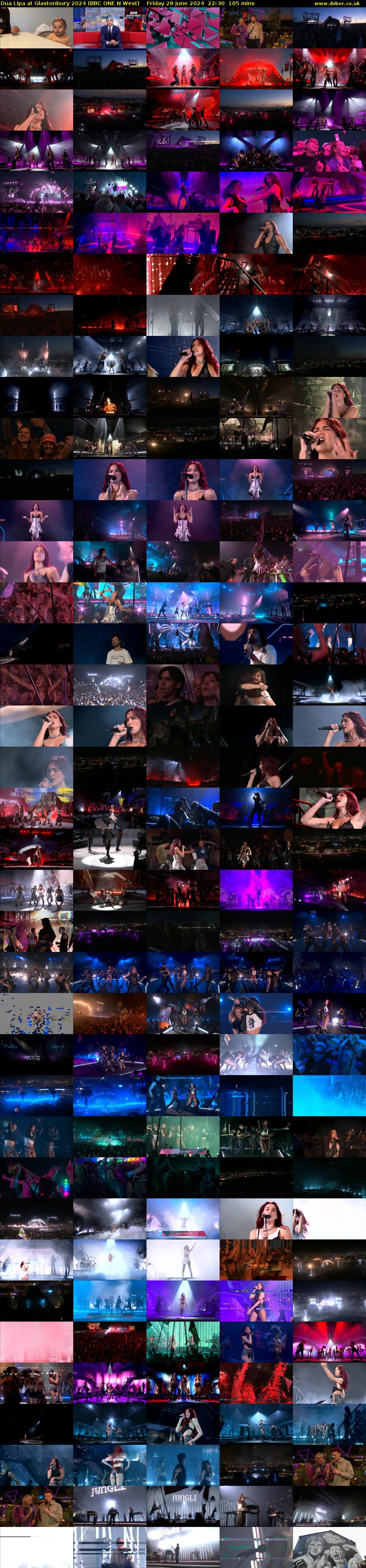 Dua Lipa at Glastonbury 2024 (BBC ONE N West) Friday 28 June 2024 22:30 - 00:15