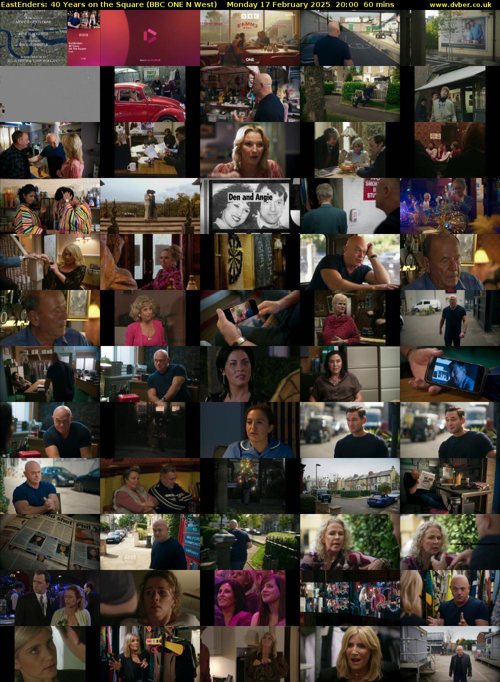 EastEnders: 40 Years on the Square (BBC ONE N West) Monday 17 February 2025 20:00 - 21:00