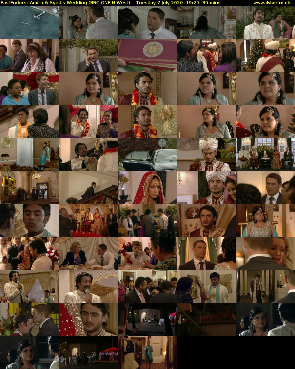 EastEnders: Amira & Syed's Wedding (BBC ONE N West) Tuesday 7 July 2020 19:25 - 20:00