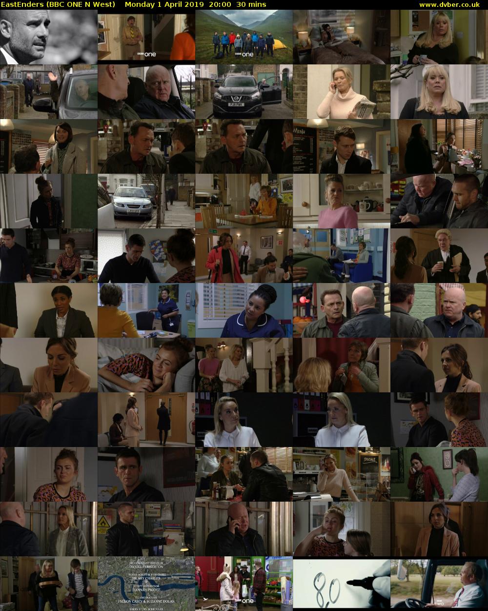 EastEnders (BBC ONE N West) Monday 1 April 2019 20:00 - 20:30