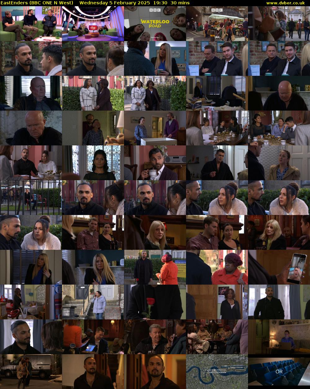 EastEnders (BBC ONE N West) Wednesday 5 February 2025 19:30 - 20:00