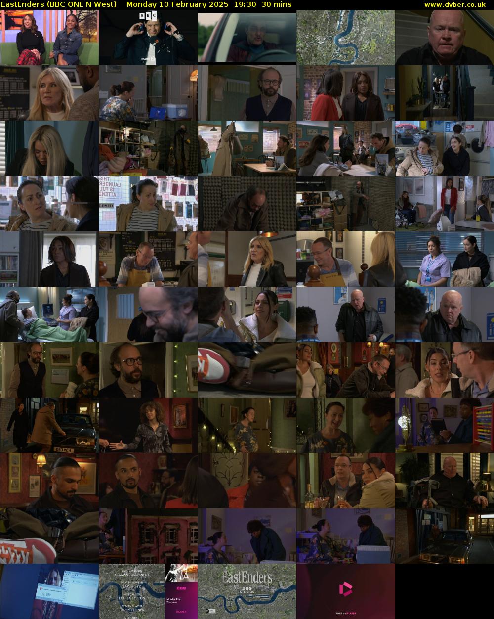 EastEnders (BBC ONE N West) Monday 10 February 2025 19:30 - 20:00