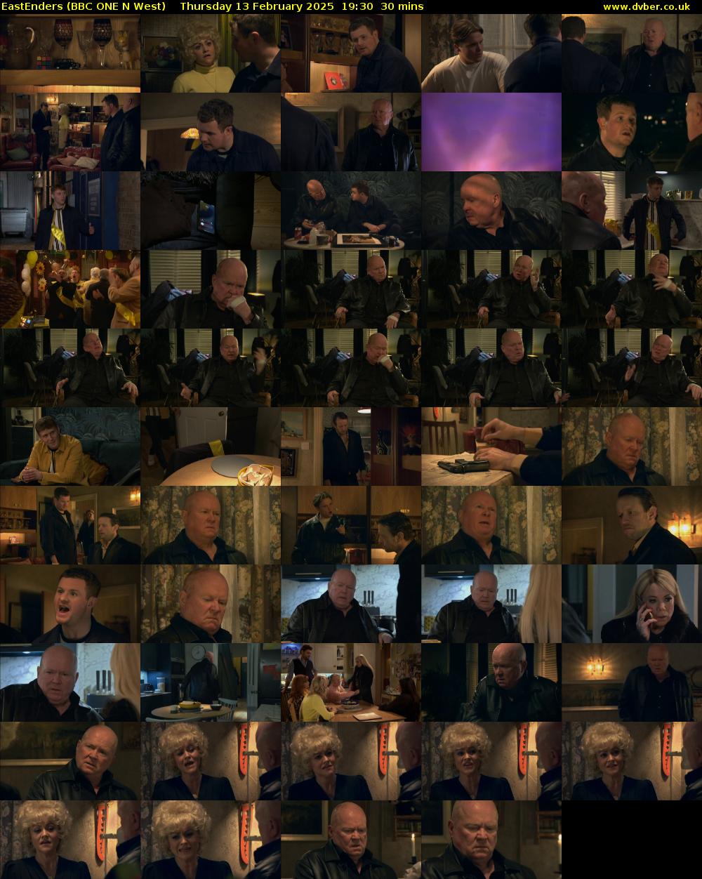 EastEnders (BBC ONE N West) Thursday 13 February 2025 19:30 - 20:00