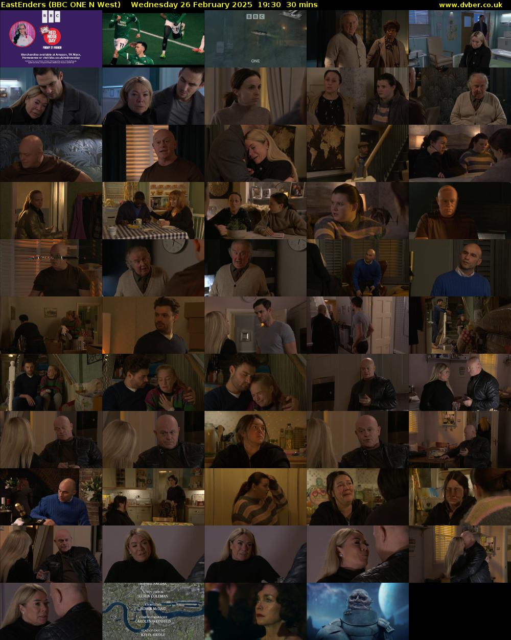 EastEnders (BBC ONE N West) Wednesday 26 February 2025 19:30 - 20:00