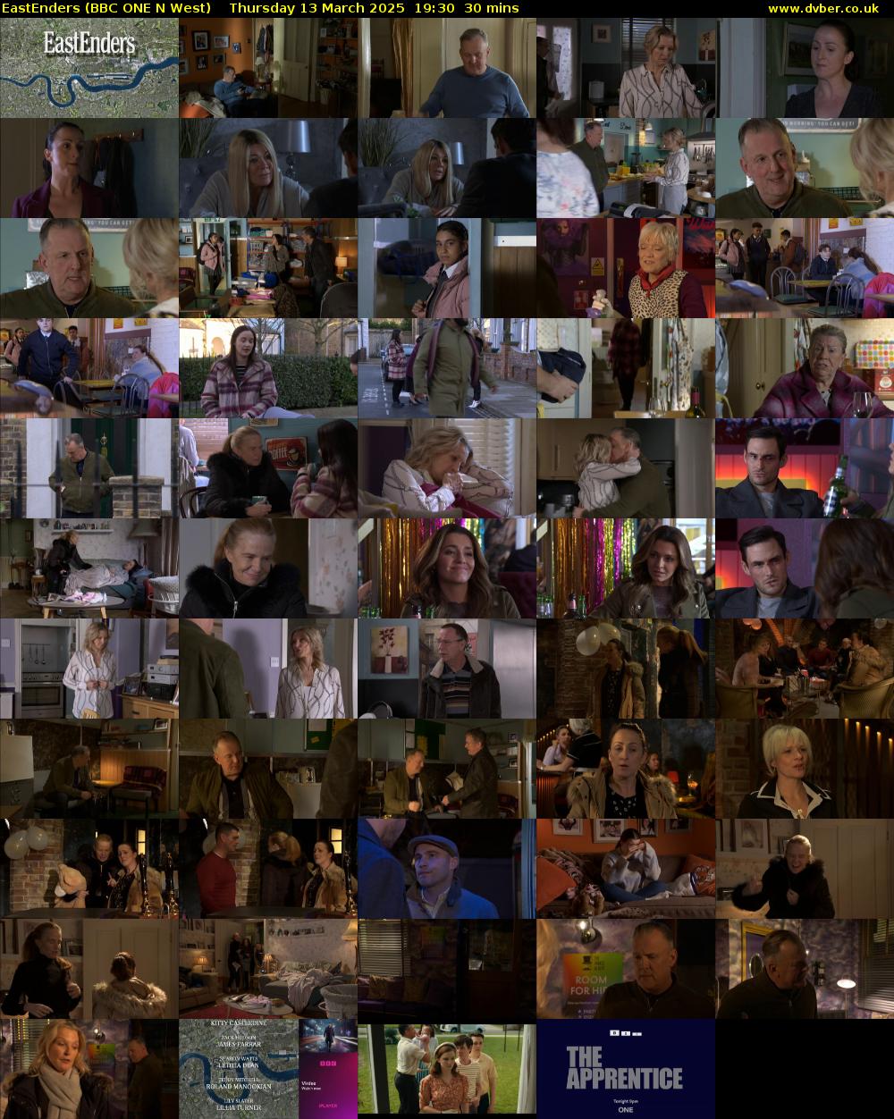 EastEnders (BBC ONE N West) Thursday 13 March 2025 19:30 - 20:00