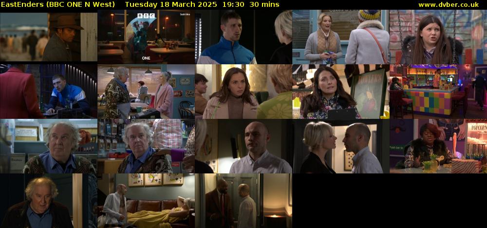 EastEnders (BBC ONE N West) Tuesday 18 March 2025 19:30 - 20:00