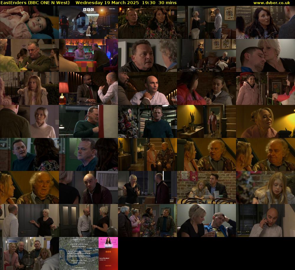 EastEnders (BBC ONE N West) Wednesday 19 March 2025 19:30 - 20:00