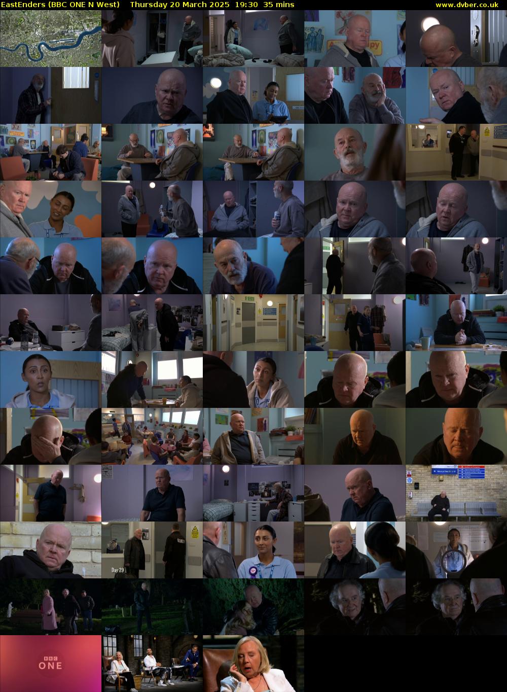 EastEnders (BBC ONE N West) Thursday 20 March 2025 19:30 - 20:05